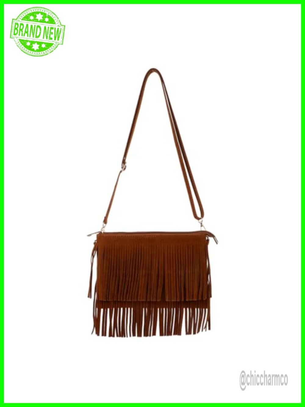 Vintage Fringe Crossbody Purse Tassel Saddle Bag Lightweight Women Handbag
